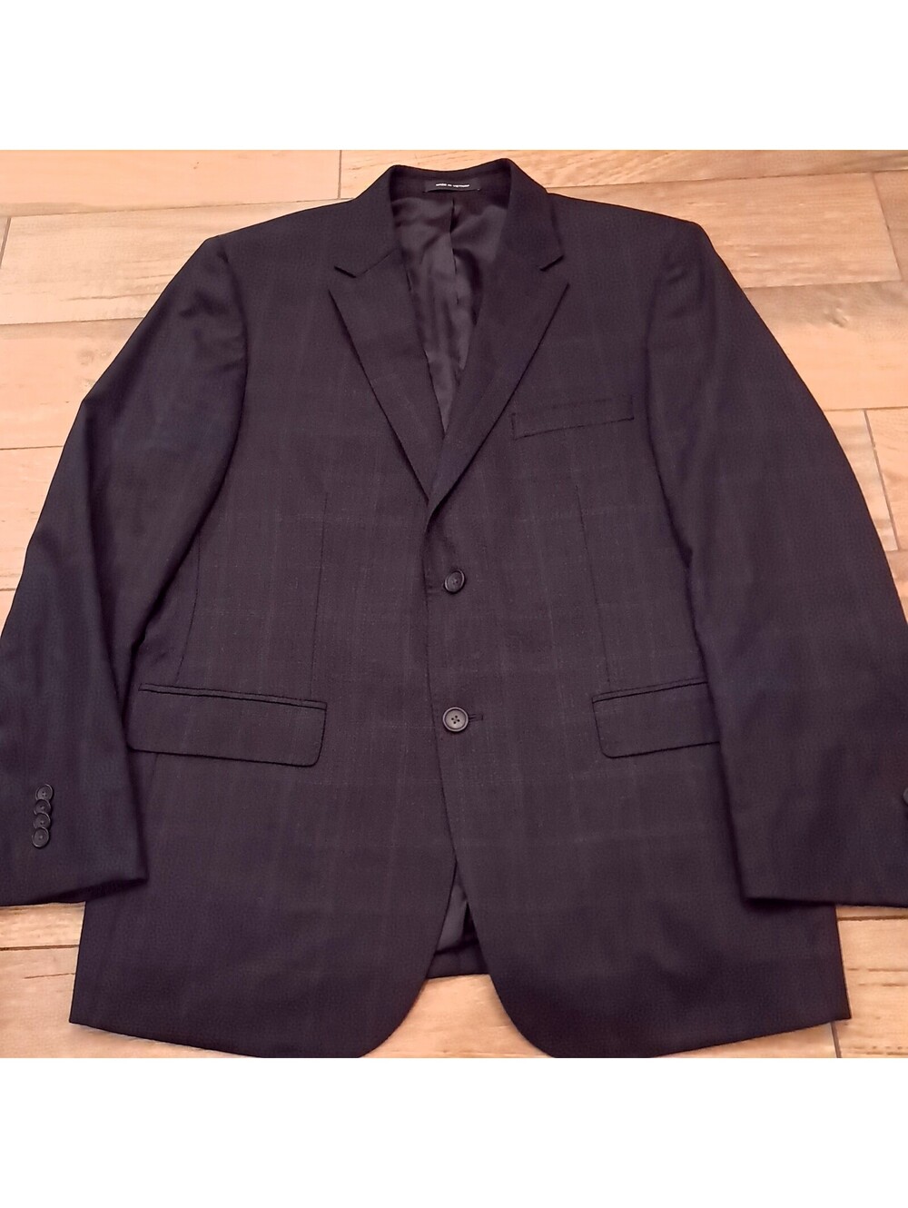 Awearness Kenneth Cole Blazer Mens 44R 44 Regular charcoal plaid black Slim Fit